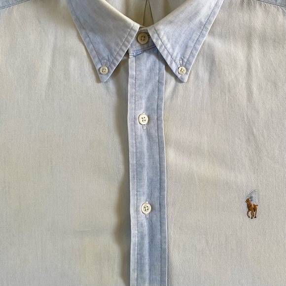 RALPH LAUREN BLAIRE 100% Cotton Men’s Shirt, Light Blue and White, Size Large - Picture 8 of 16